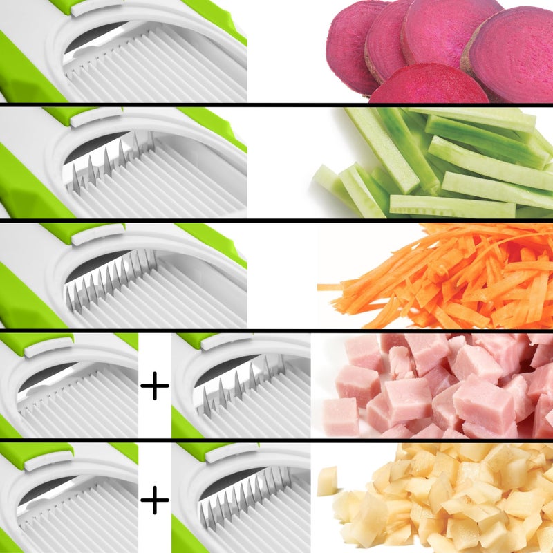 Starfrit Pump'n'Slice - Vertical Mandoline, Food Chopper, Slicer - Precision Adjustable Slicing, Julienne, Dicing - Safe Enclosed Blades, Fold for Storage - High Efficiency Spring Pump - Cleaning Tool - Image 3